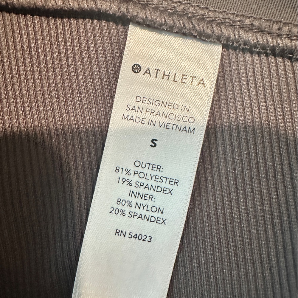 Athleta Charcoal Gray Ribbed Ruched Sleeveless Top - Picture 6 of 6